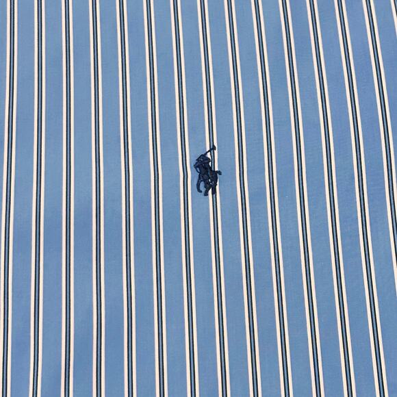 Vintage Polo Ralph Lauren Light Blue Bengal Stripe Button Down Classic Fit 3XB - Picture 5 of 5